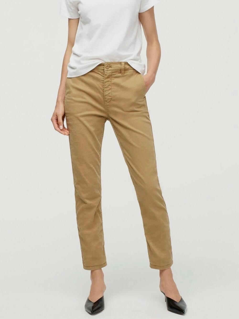 J. Crew Vintage Slim Straight Stretch Chino Pant Brown Khaki 30 AB648